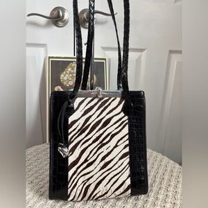 Brighton Zebra Print Leather Tote Bag